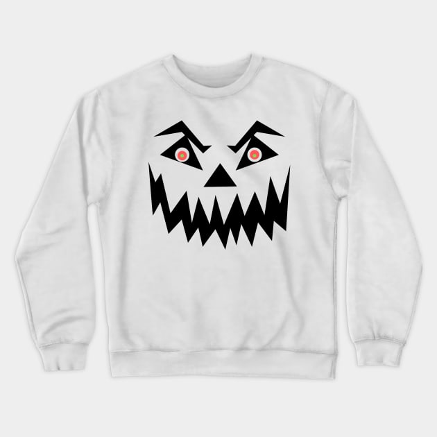 Ghostly face with creepy smile Crewneck Sweatshirt by JENNEFTRUST